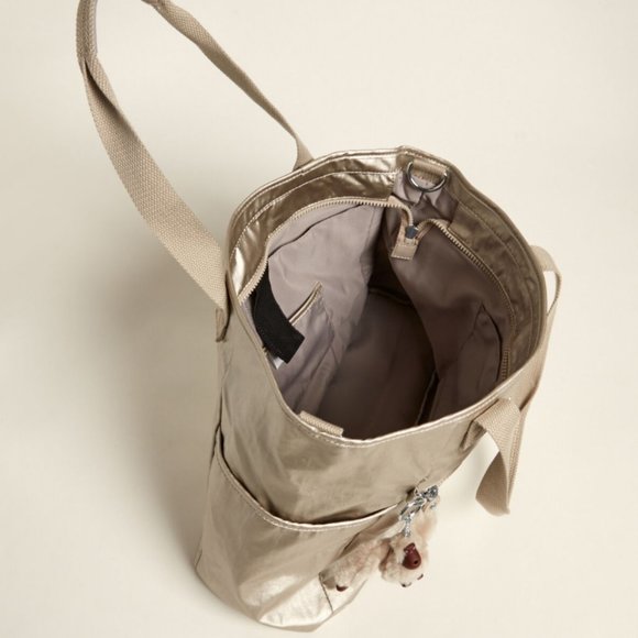 Kipling Gold Metallic Lizabeth Travel Tote BNWT - Picture 2 of 2
